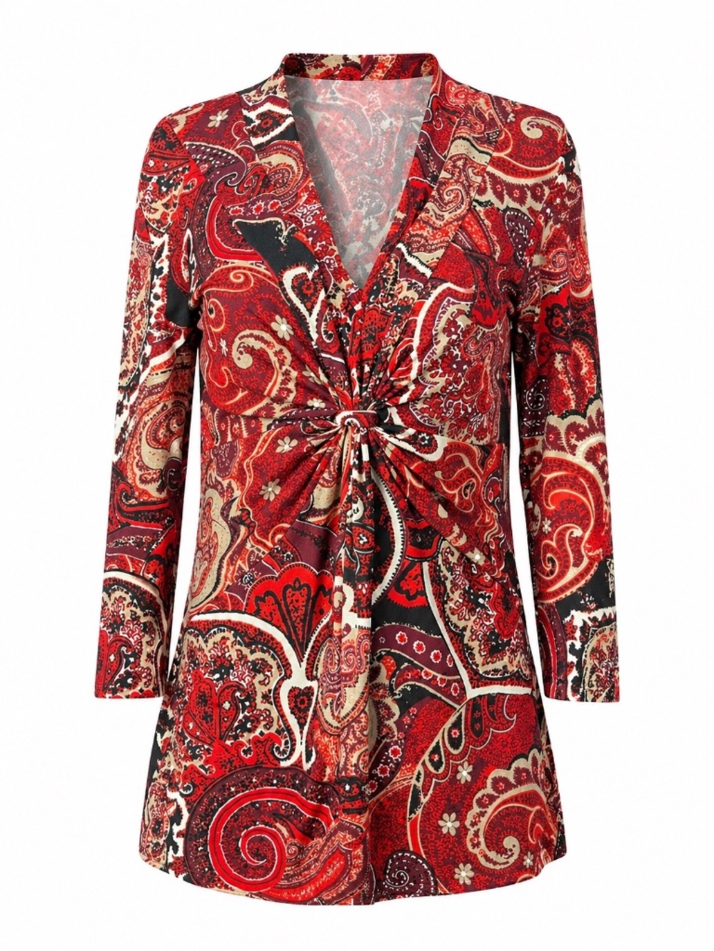 INC International Concepts Paisley Twist Front Top Size Small